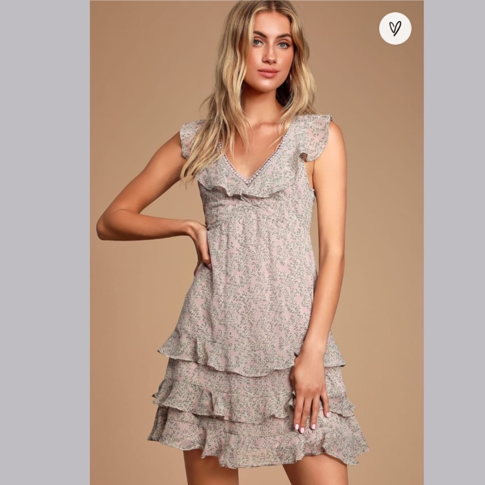 Lulus Juniper bloom ruffle floral dress size Med